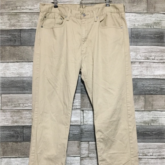 Levi’s 505 Regular Straight Chino Pants Men’s 36x32 Beige Tan 100% Cotton - Picture 5 of 10